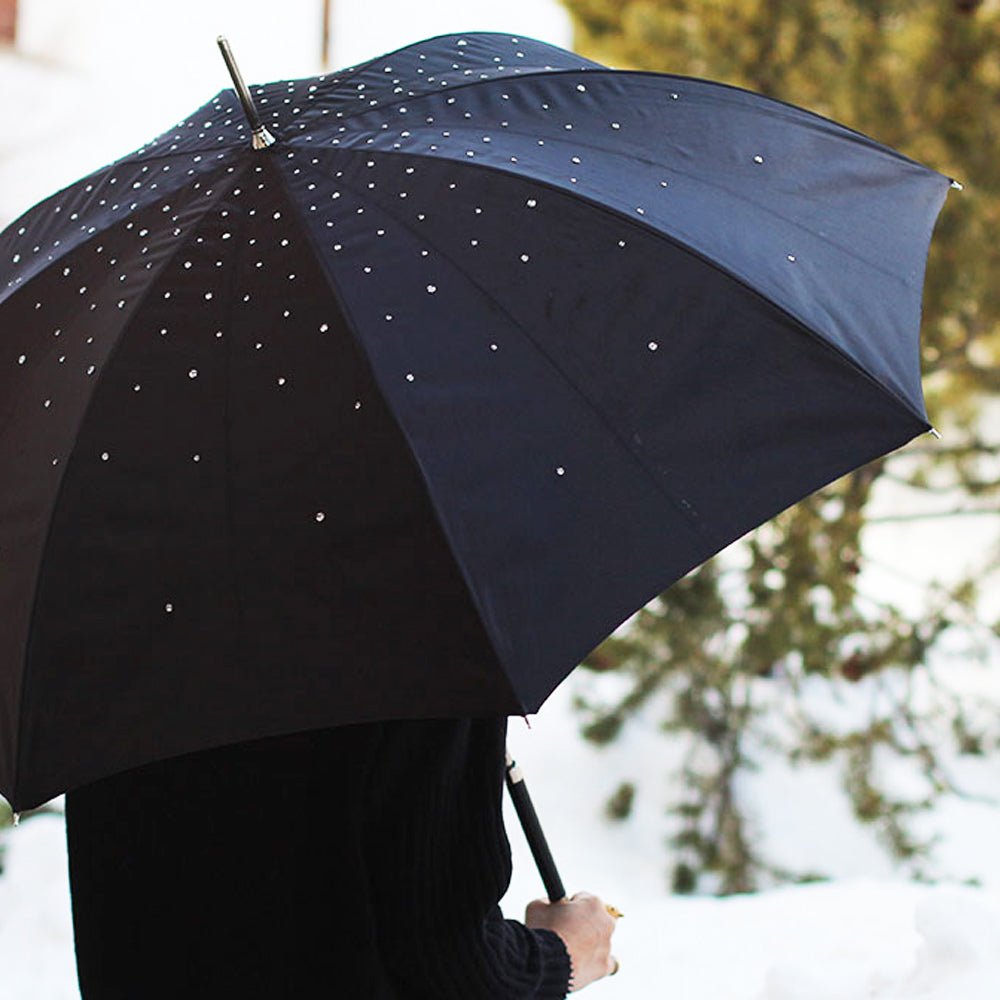 Black Swarovski® Umbrella, Double Cloth