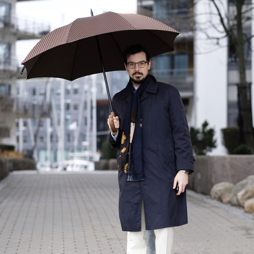 Jacquard Umbrella with Geometric Design