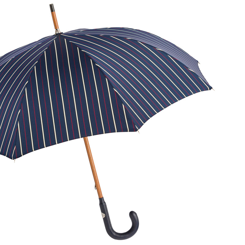 Bespoke Umbrella, Navy Leather Handle