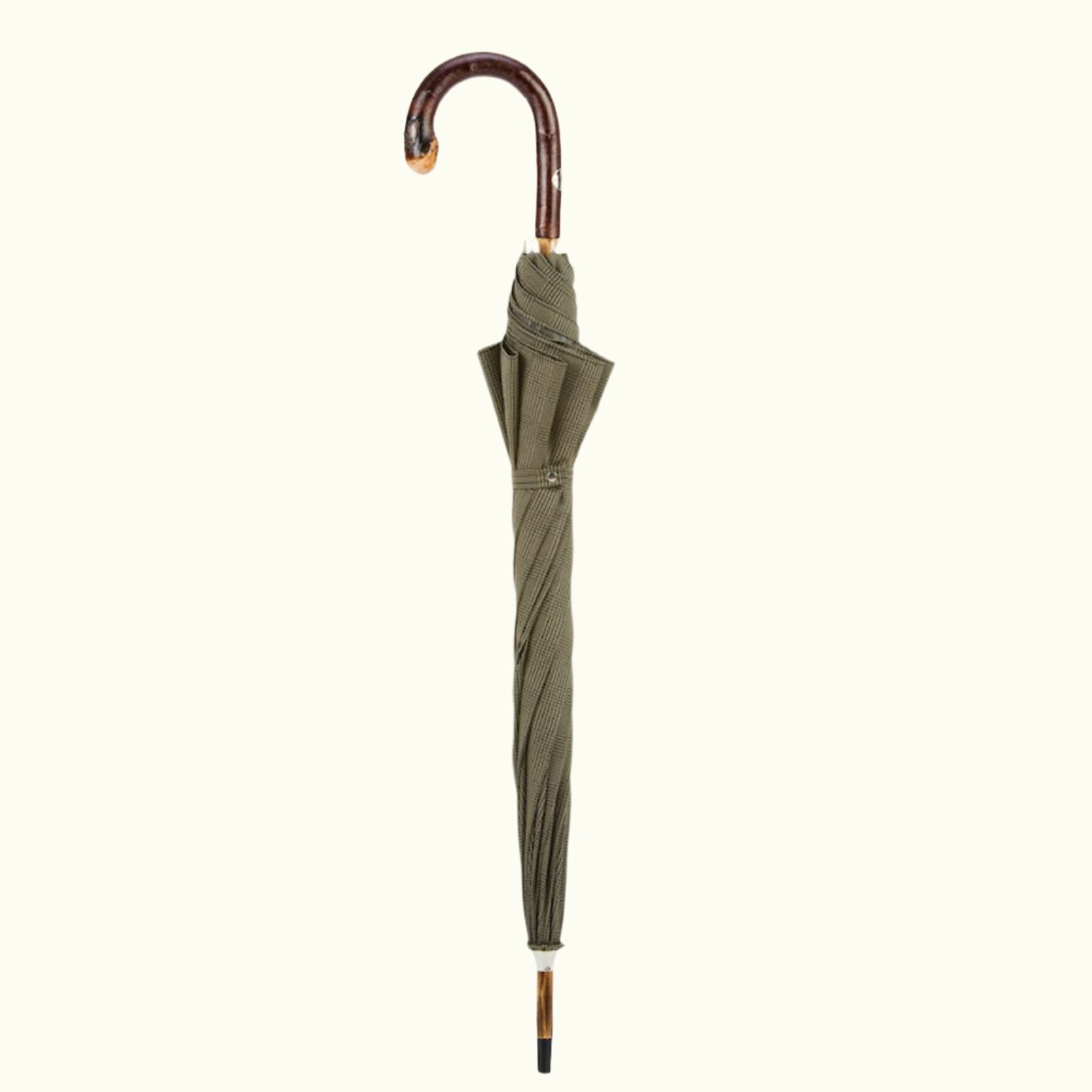 Solid Chestnut Striped Umbrella with Knob End