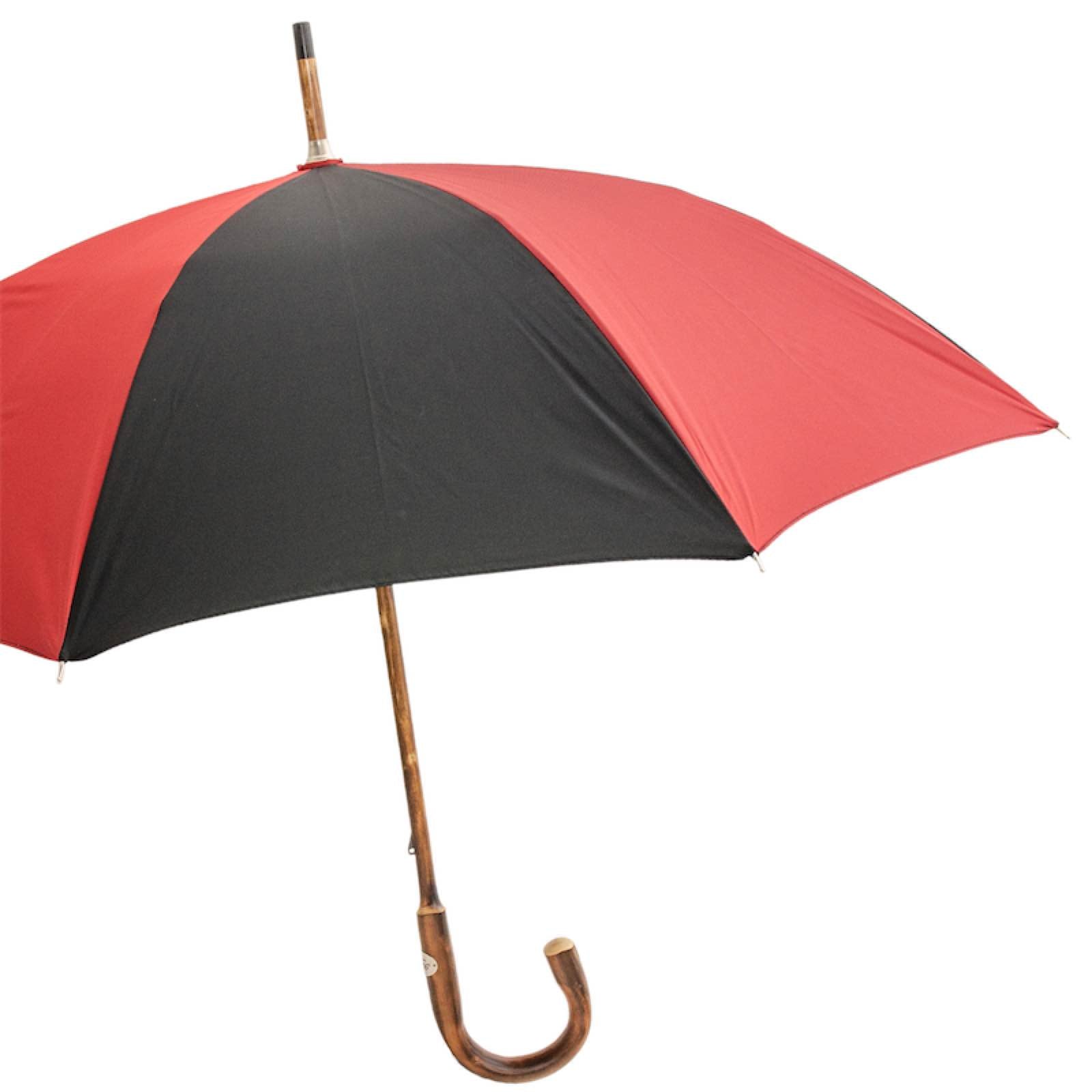 Solid Chestnut Red & Black Umbrella