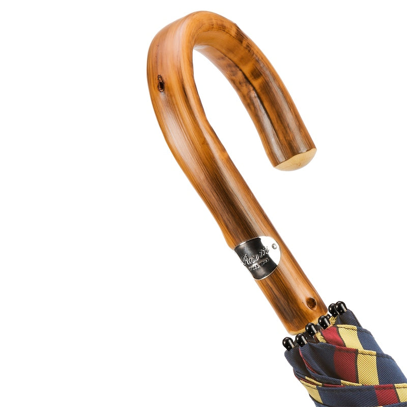 Large Striped Umbrella, Chestnut Handle