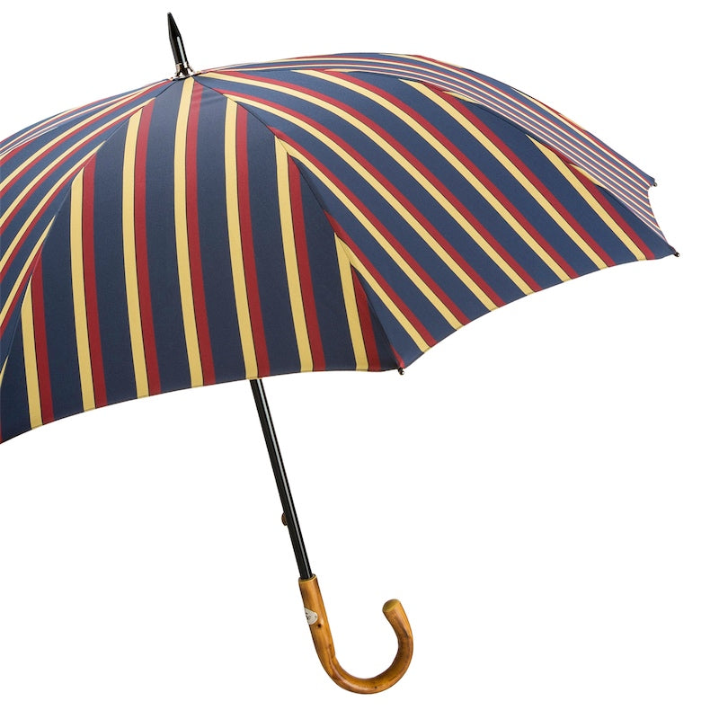 Large Striped Umbrella, Chestnut Handle