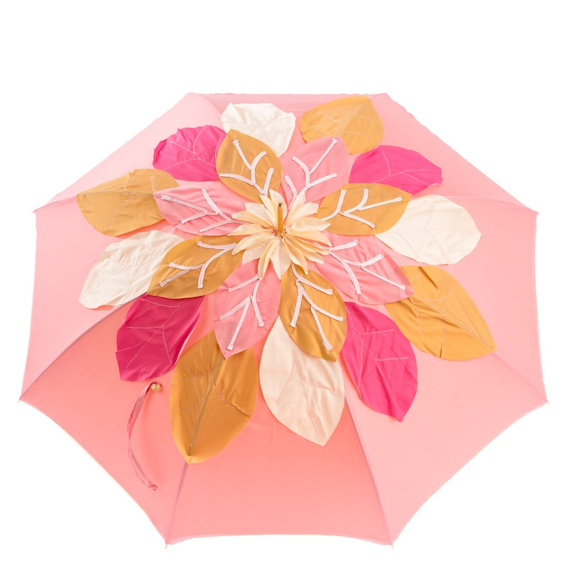 Beautiful Pink Umbrella with Leaves, Double Cloth