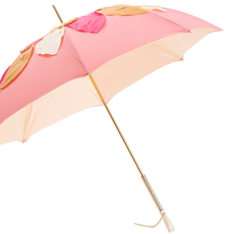 Beautiful Pink Umbrella with Leaves, Double Cloth