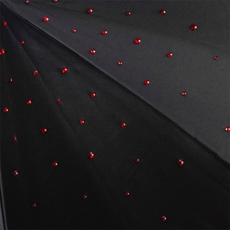 Black Swarovski® Umbrella with Red Interior, Double Cloth