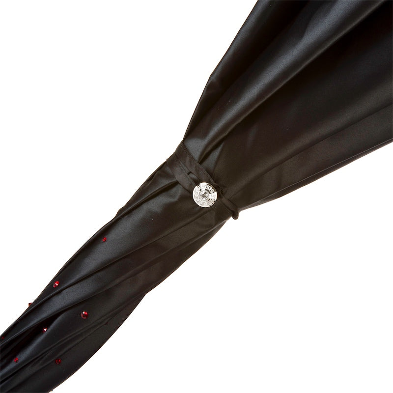 Black Swarovski® Umbrella with Red Interior, Double Cloth