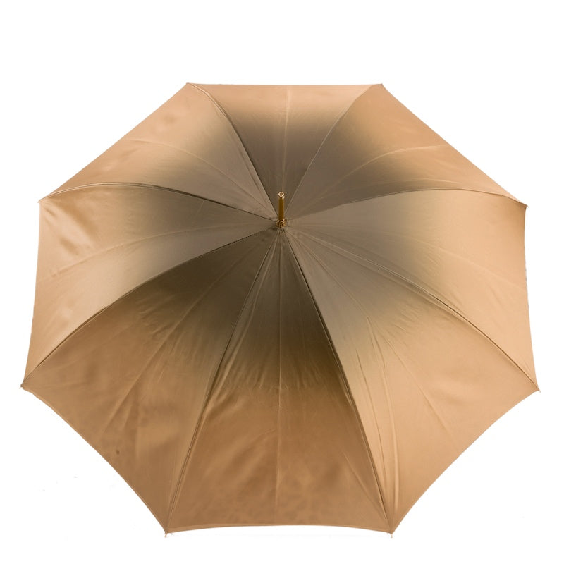 Snake Print Umbrella with Ruched Leather Handle