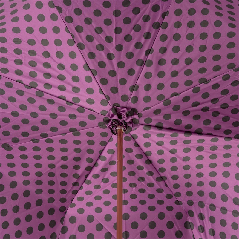 Black Umbrella with Purple Dots Interior, Double Cloth