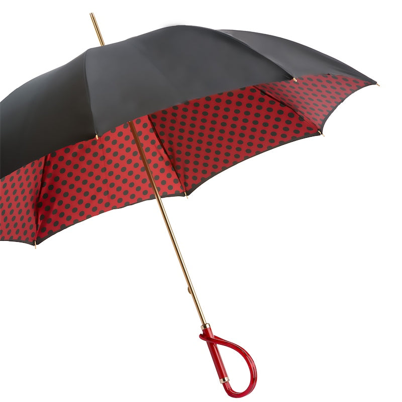 Black and Red Umbrella with Dots, Double Cloth