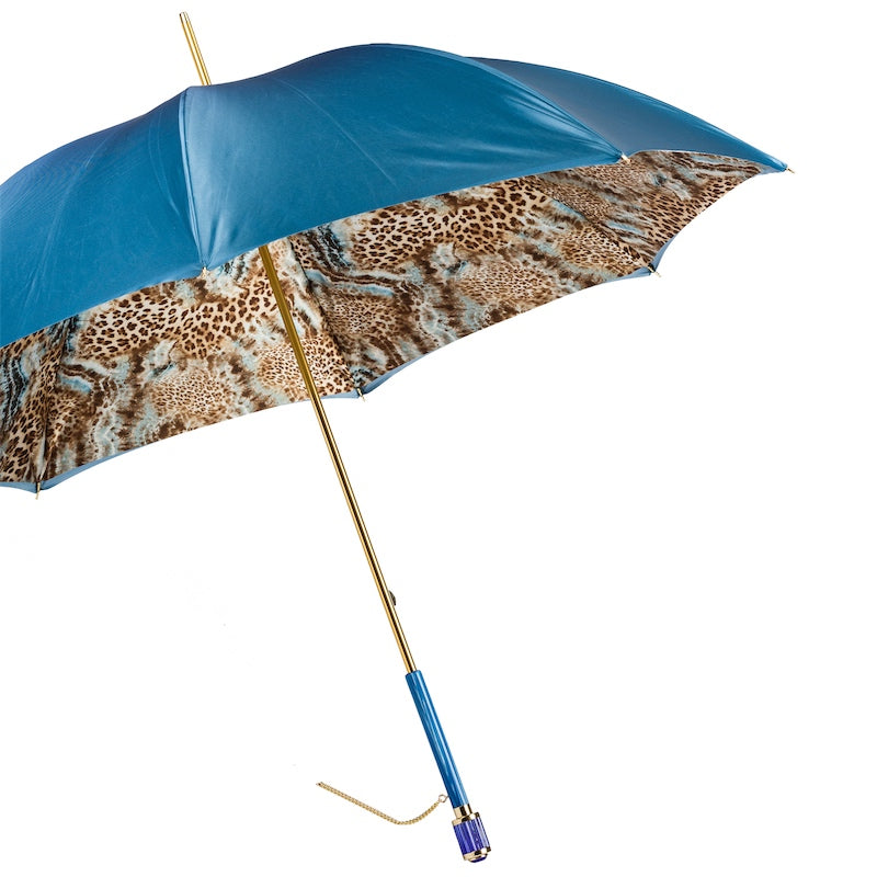 Blue Animalier Umbrella, Double Cloth