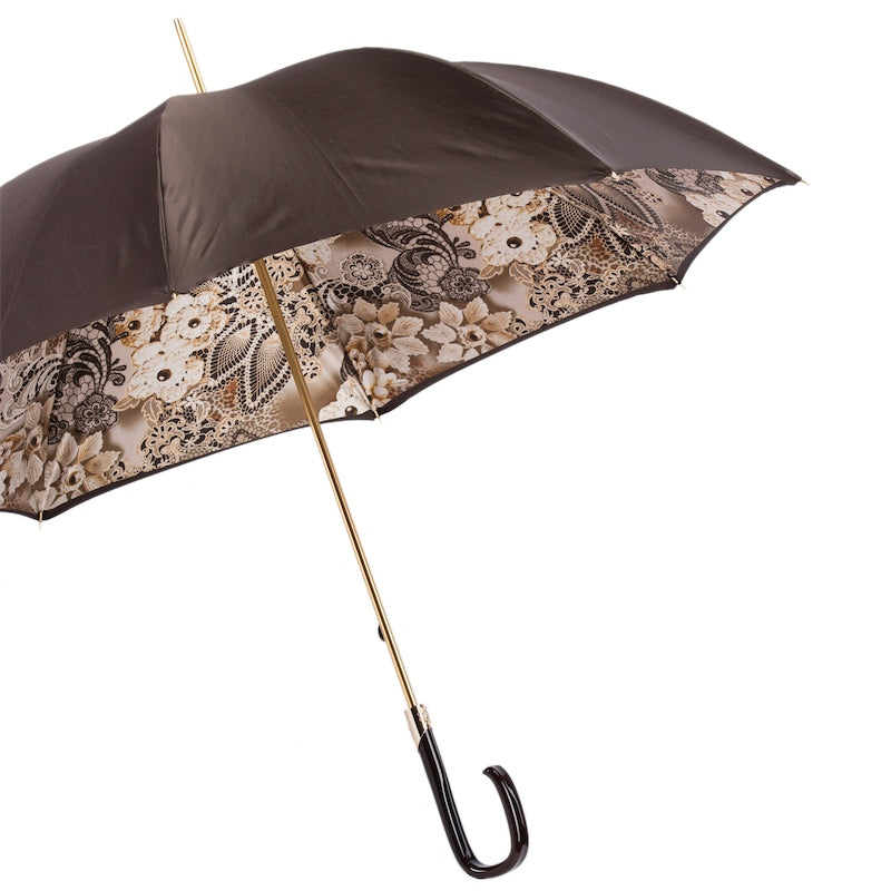 Brown Flowered Umbrella, Double Cloth