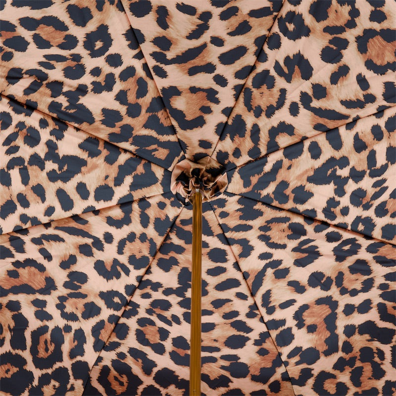 Red Leopard Print Umbrella, Double Cloth