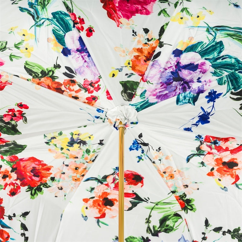 Navy Umbrella with Flowers