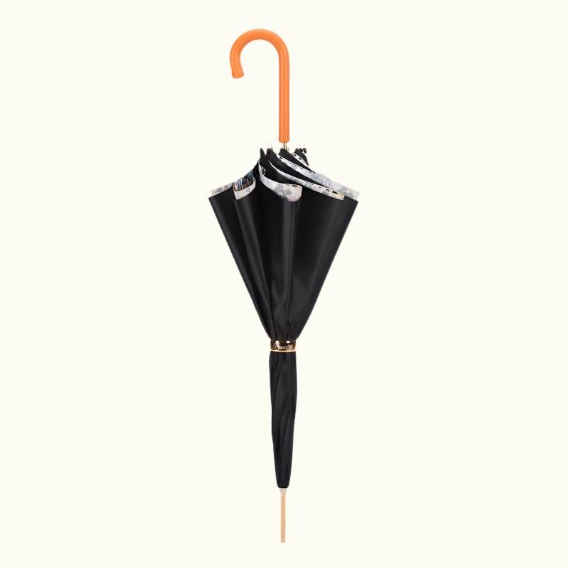 Butterfly Umbrella with Orange Leather Handle