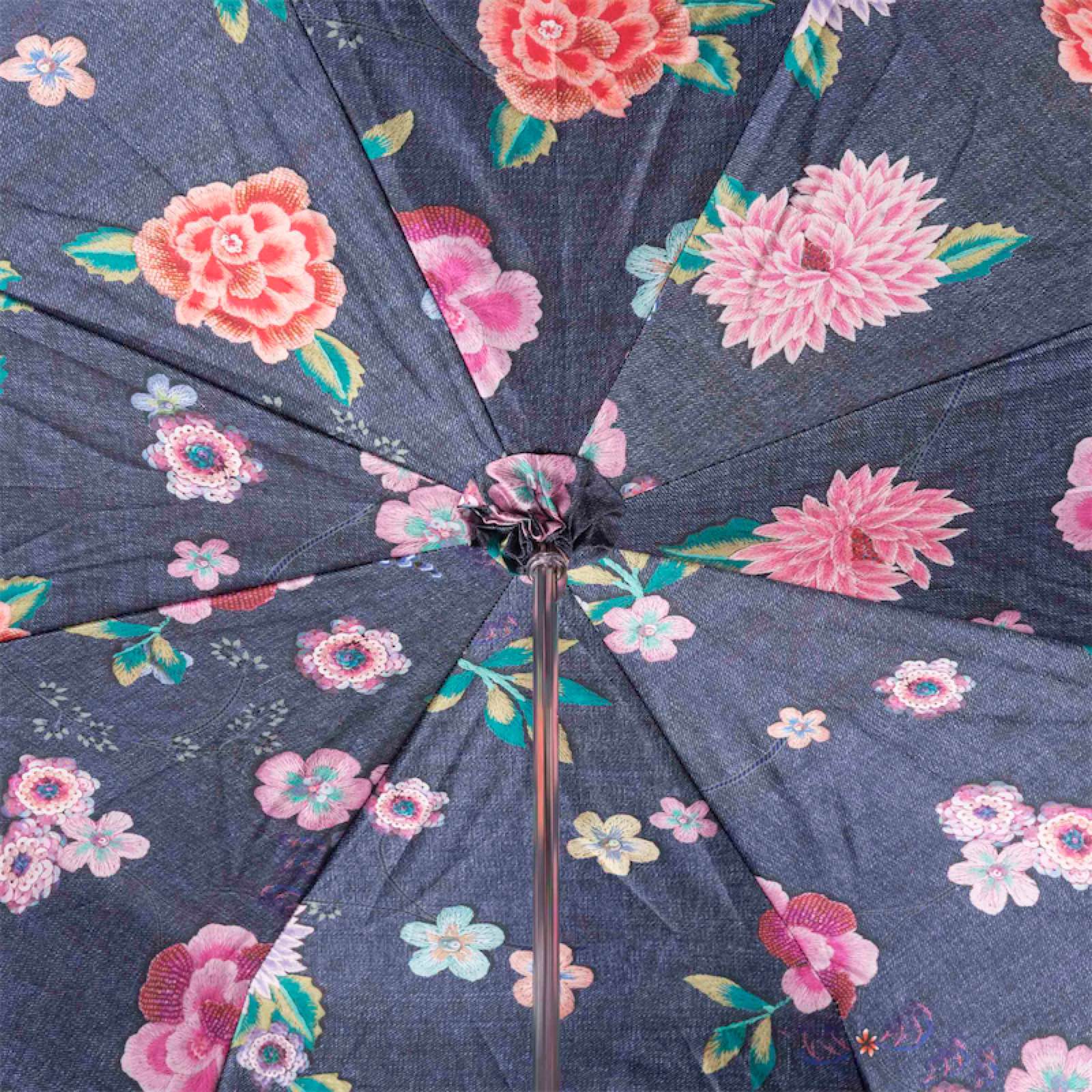 Jeans and Flowers Print Umbrella