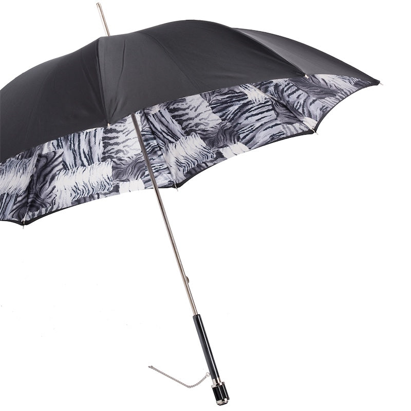 Black and White Animalier Umbrella, Double Cloth