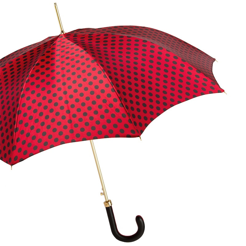 Red Umbrella Black Dots