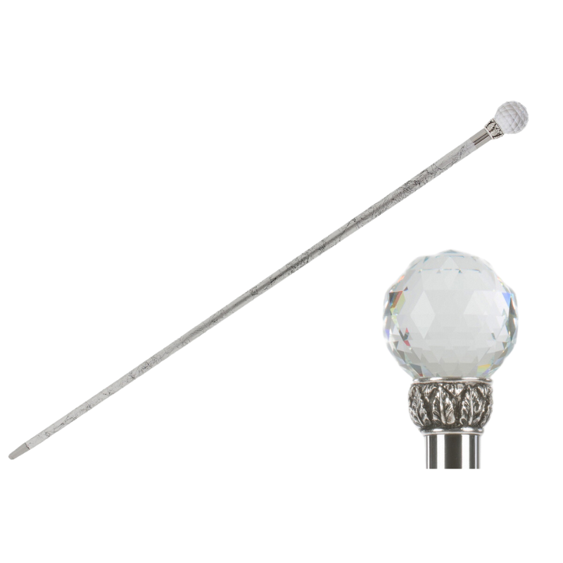 Crystal Ball Cane, Silver Shaft