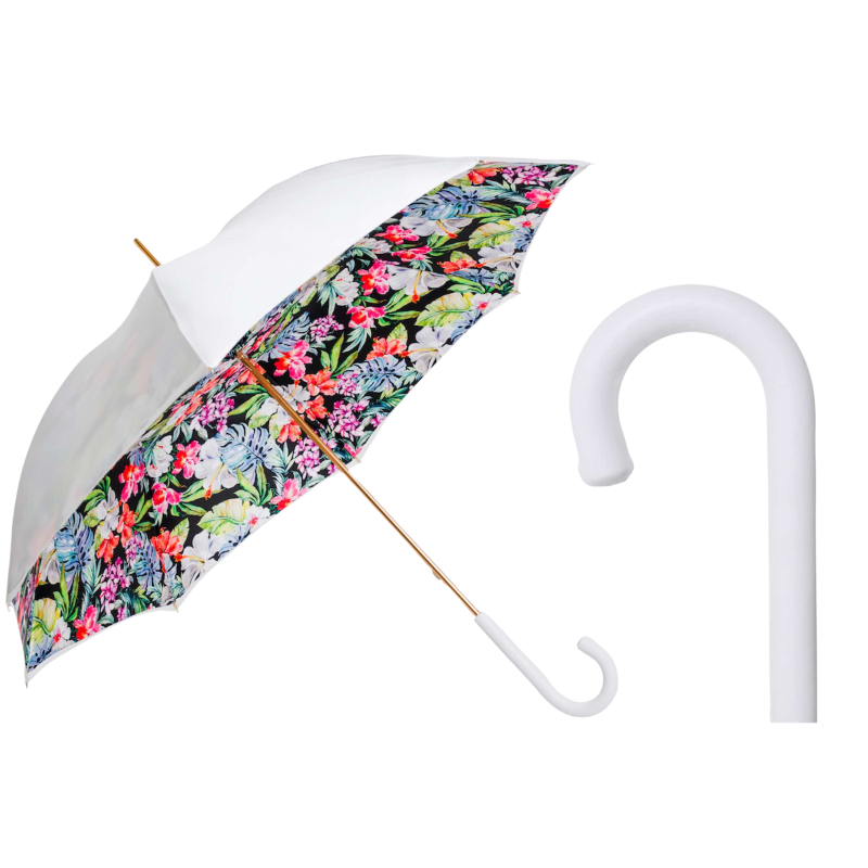 Flowered White Umbrella