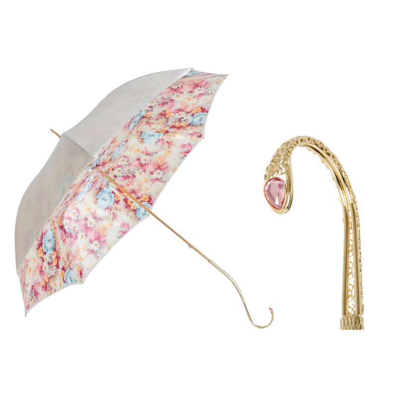 Romantic Umbrella with Flower Print