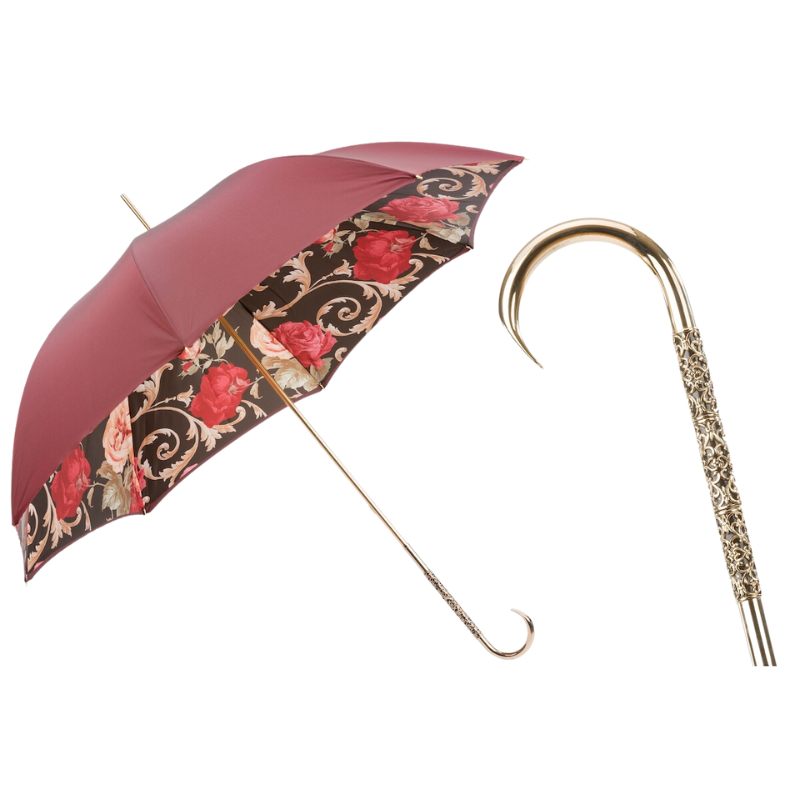 Burgundy Vintage Umbrella, Double Cloth