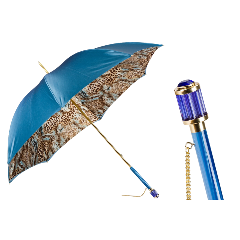 Blue Animalier Umbrella, Double Cloth