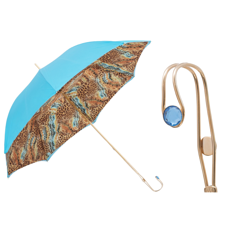 Bright Animalier Print Umbrella, Double Cloth