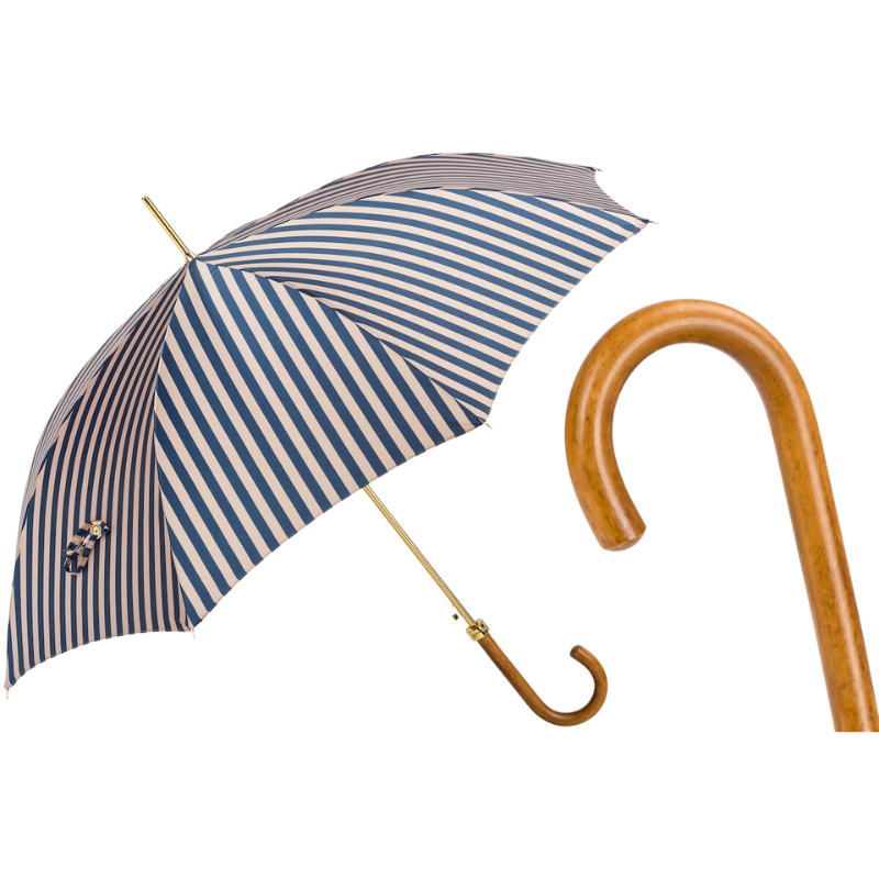 Striped Umbrella with Handle in Malacca