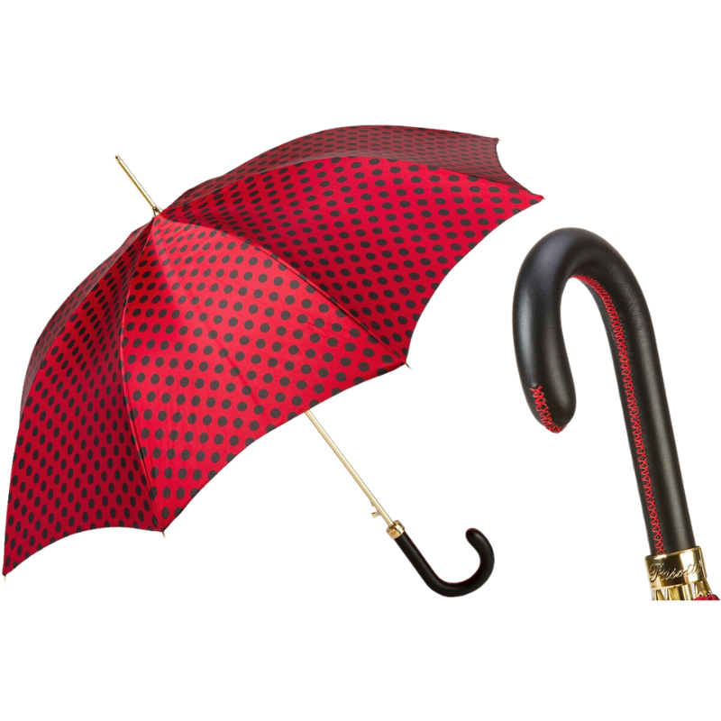 Red Umbrella Black Dots