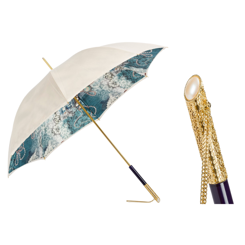 Vintage Pearled Umbrella, Double Cloth