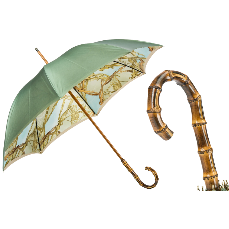 Bamboo Handle Umbrella with Bridles, Double Cloth