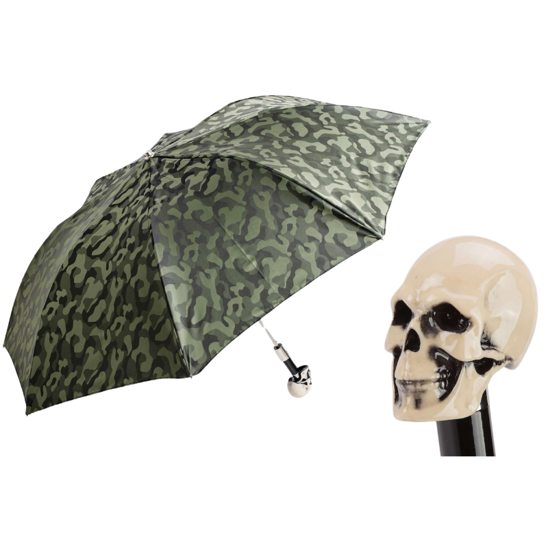 Camouflage Skull Handle Folding Umbrella