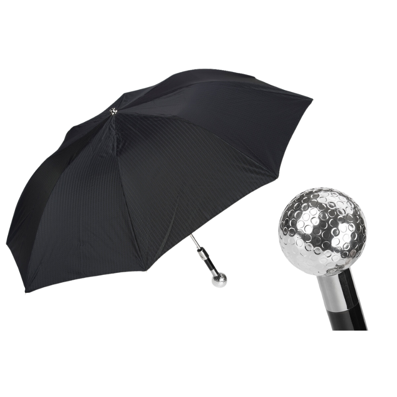 Silver Golf Ball Folding Umbrella