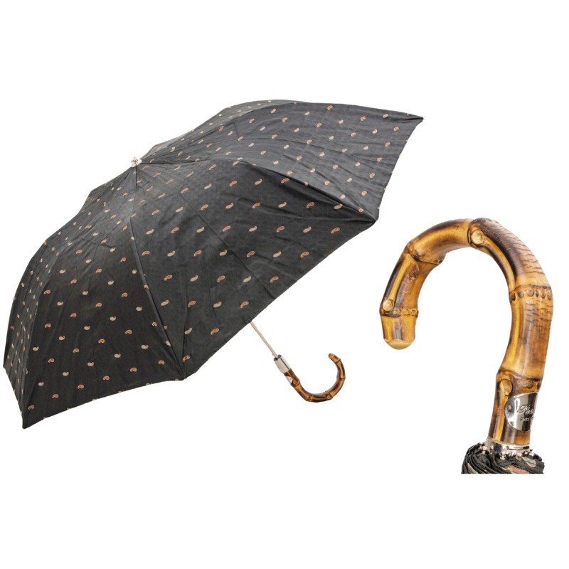 Telescopic Folding Umbrella with Whangee Handle