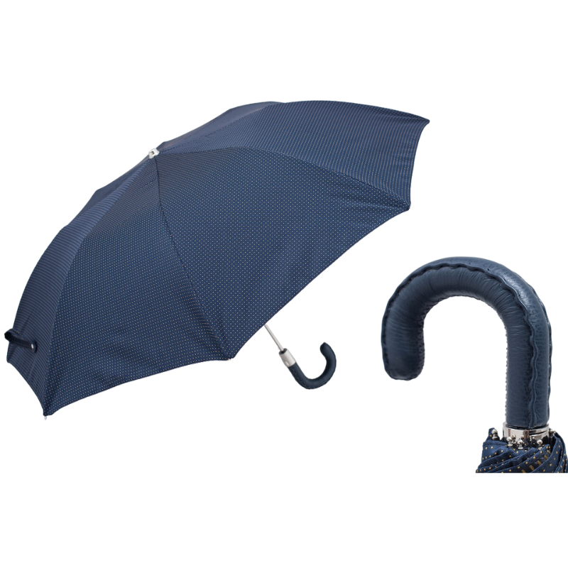 Folding Umbrella with Leather Handle