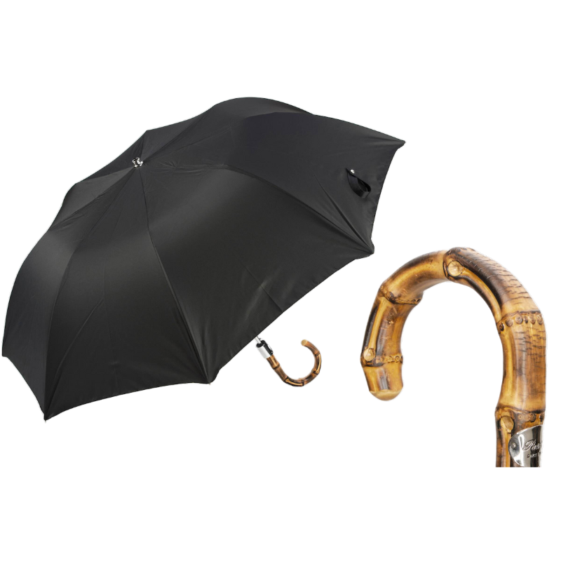 Folding Black Umbrella and Whangee Handle