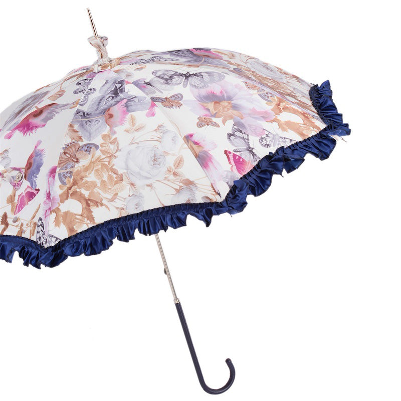 Manual Opening Retro-Style Butterflies Parasol, Rainproof