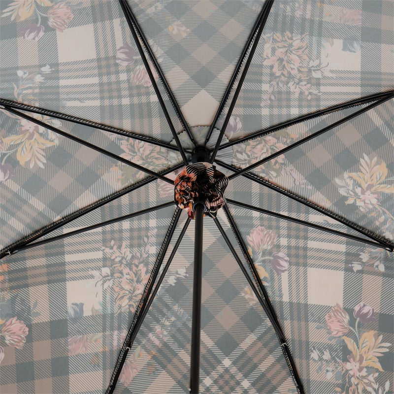 Tartan Parasol with Flowers