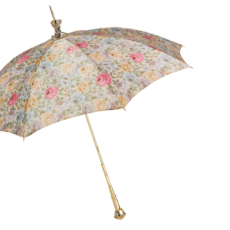 Manual Opening Flowered Parasol, Rainproof