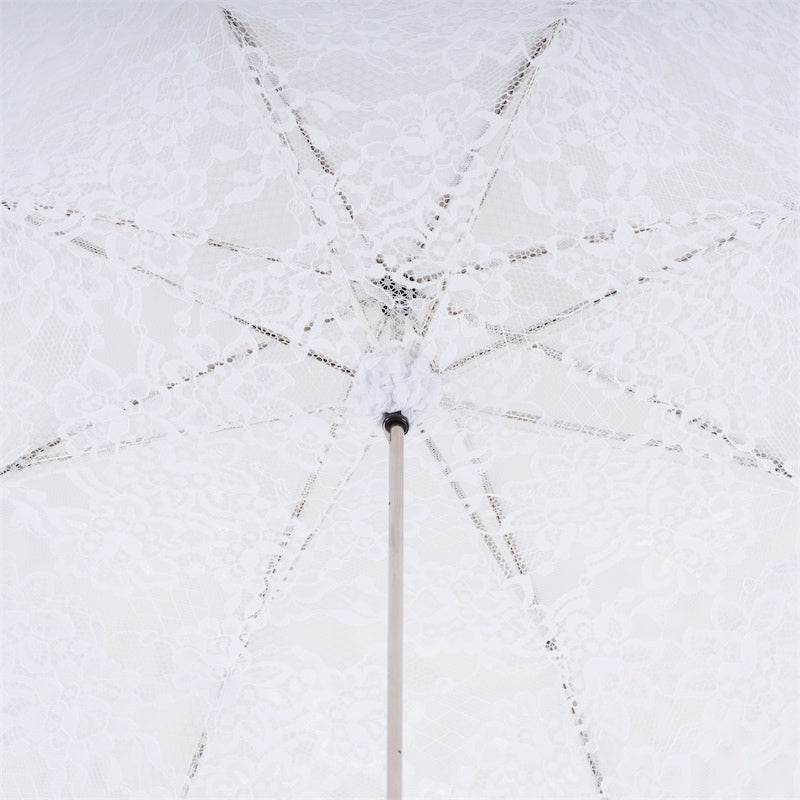 White Wedding Umbrella with Lace