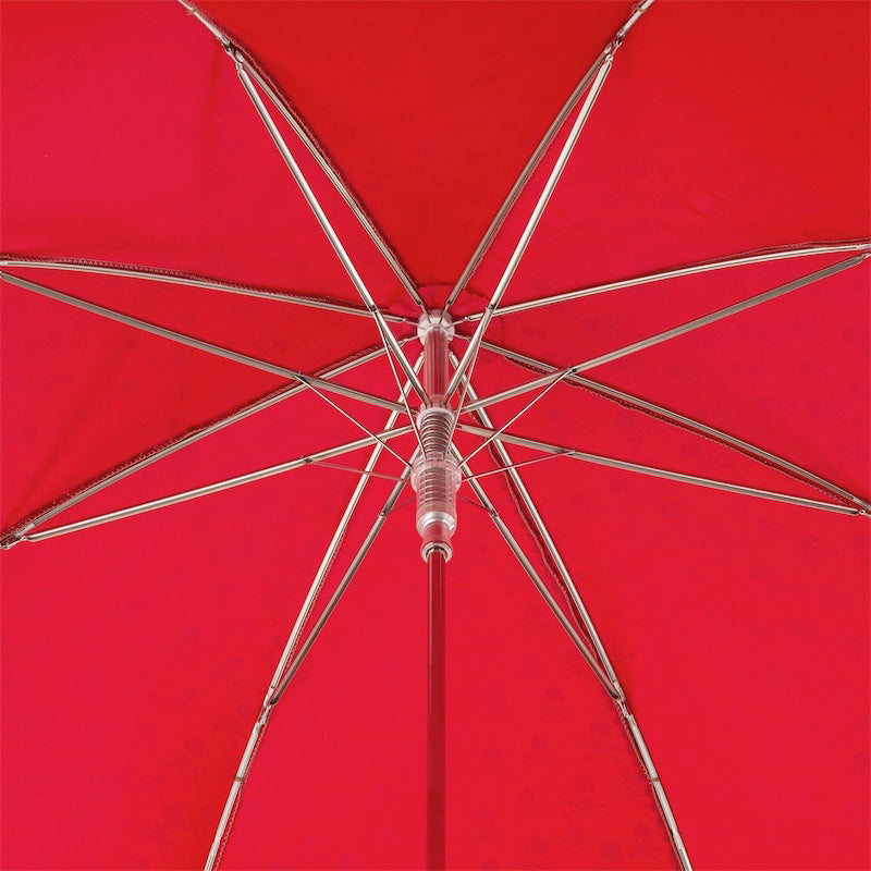 Red Umbrella with Studs and Black Skull Handle