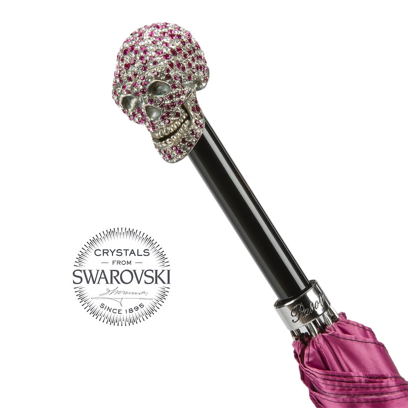 Woman Umbrella with Fuchsia Swarovski® Skull