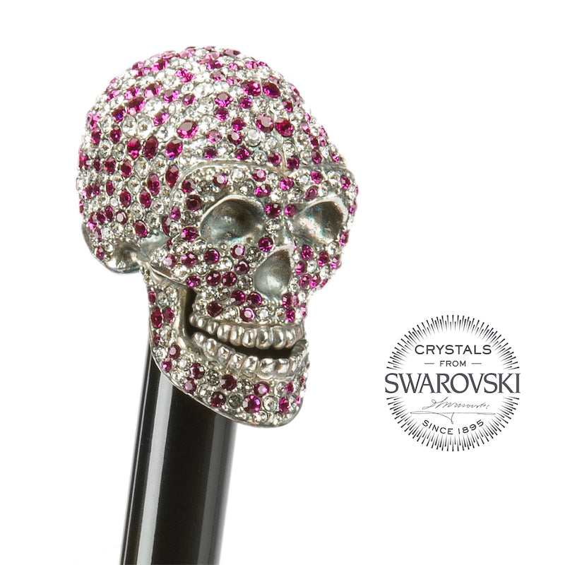 Woman Umbrella with Fuchsia Swarovski® Skull