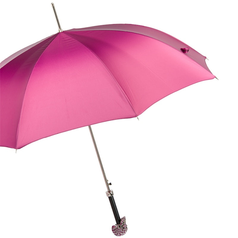 Woman Umbrella with Fuchsia Swarovski® Skull