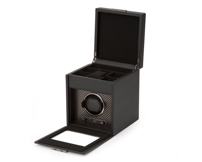 AXIS SINGLE WATCH WINDER WITH STORAGE Powder coated Wonders of Luxury - Wolf