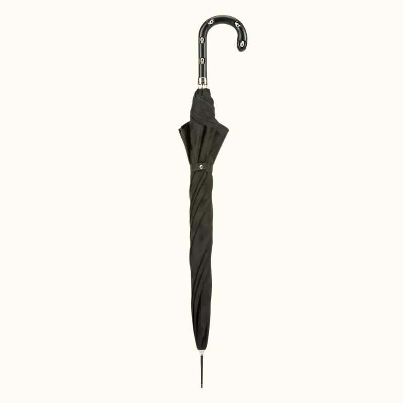 Black Camouflage Umbrella, Leather Handle with Skulls