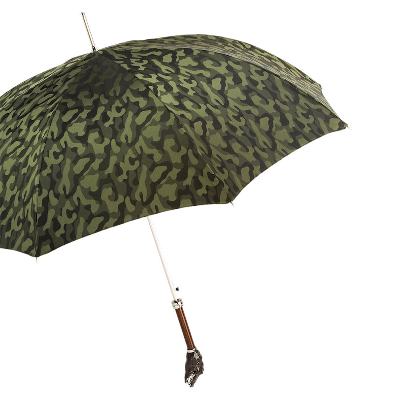 Camouflage Umbrella with Crocodile Handle