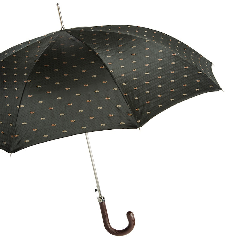 Artisanal Italian Umbrella with Leather Handle