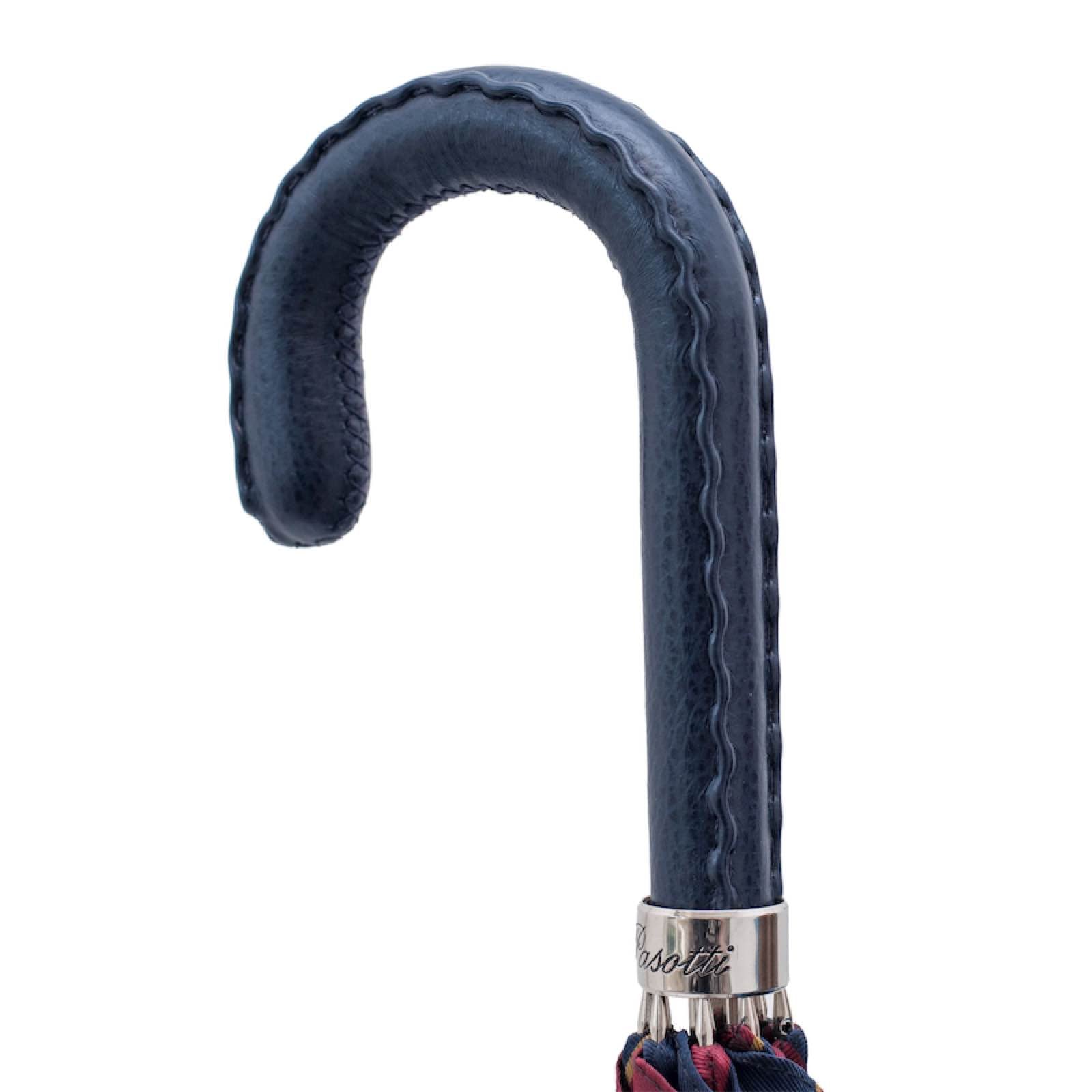 Classic Umbrella with Navy Leather Handle